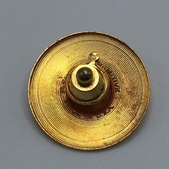 Vintage Cymbal Percussion Tie Tack Pin Future Primitive Gold - Picture 3 of 4